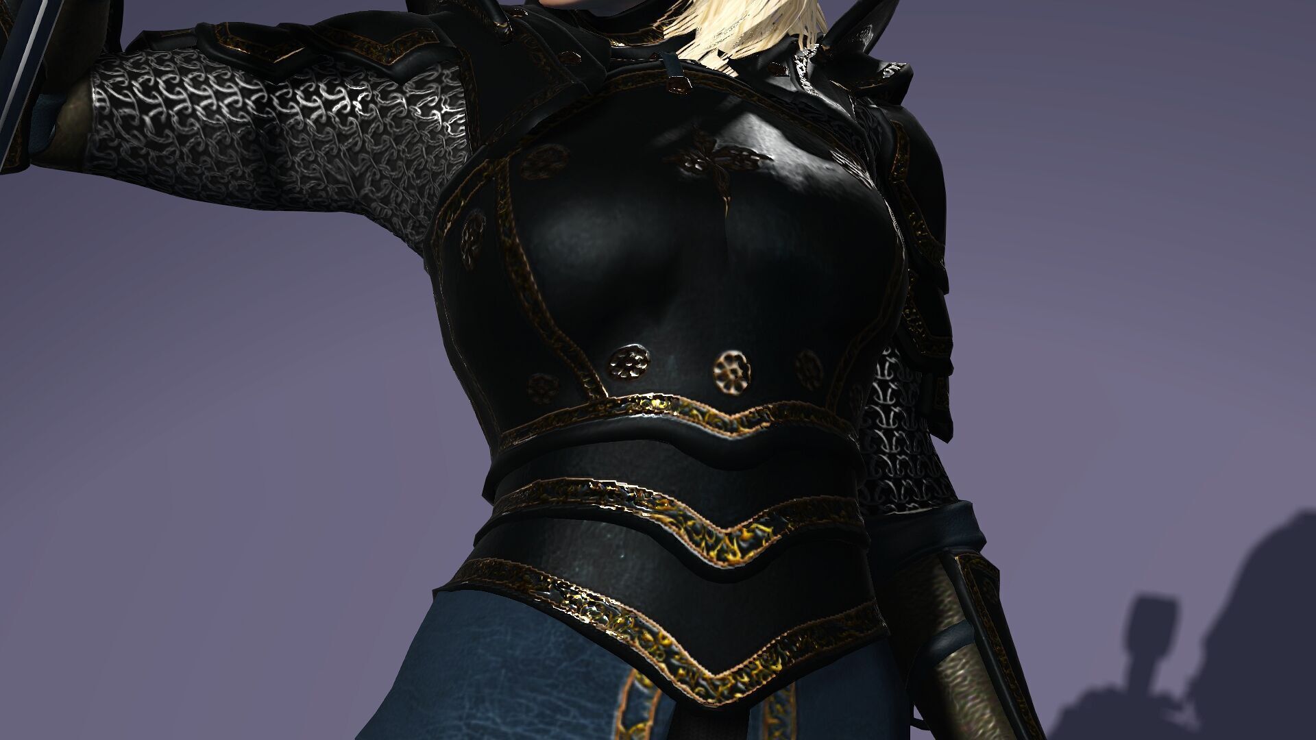 Realistic Female Blond Knight Low-poly 3D model_4