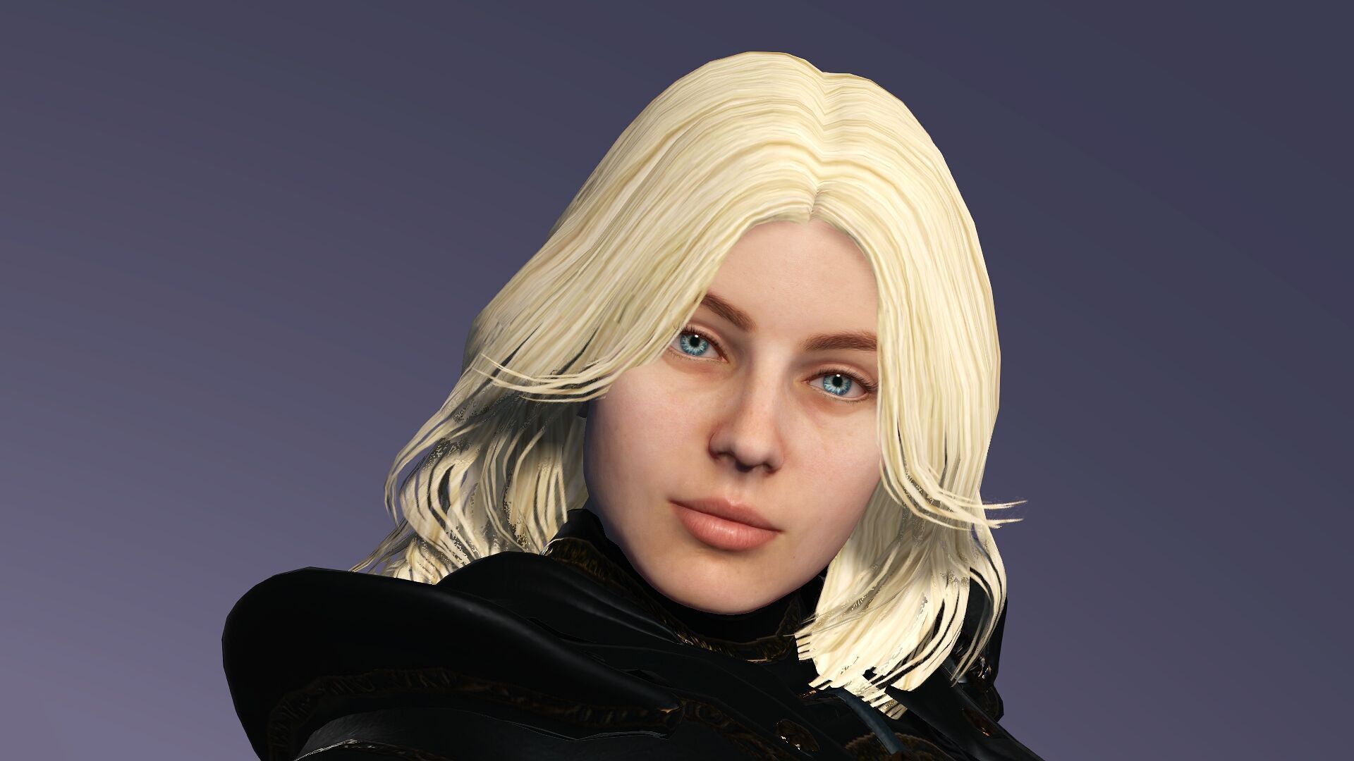Realistic Female Blond Knight Low-poly 3D model_3