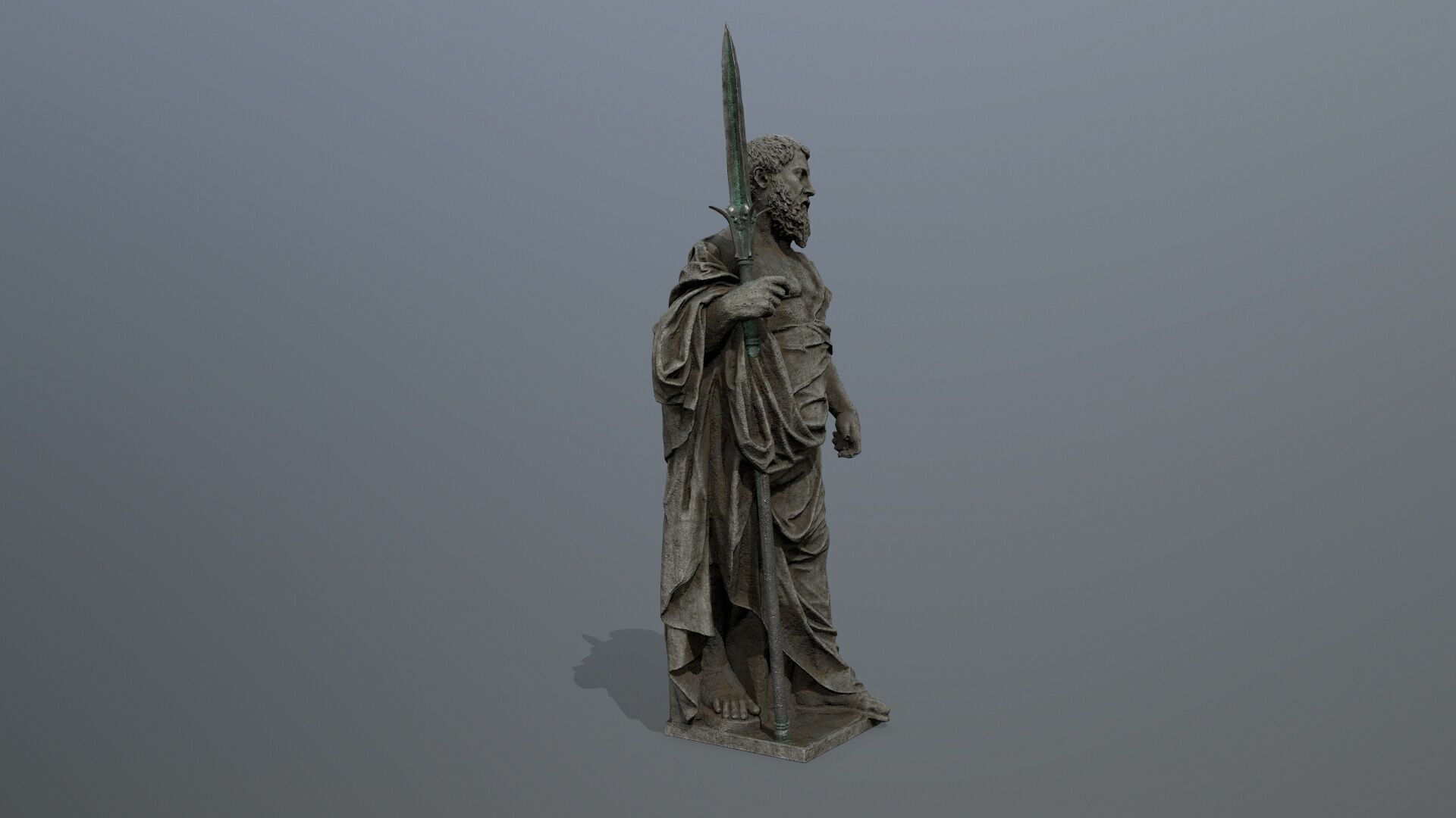 Man Statue 2 Low-poly 3D model_6
