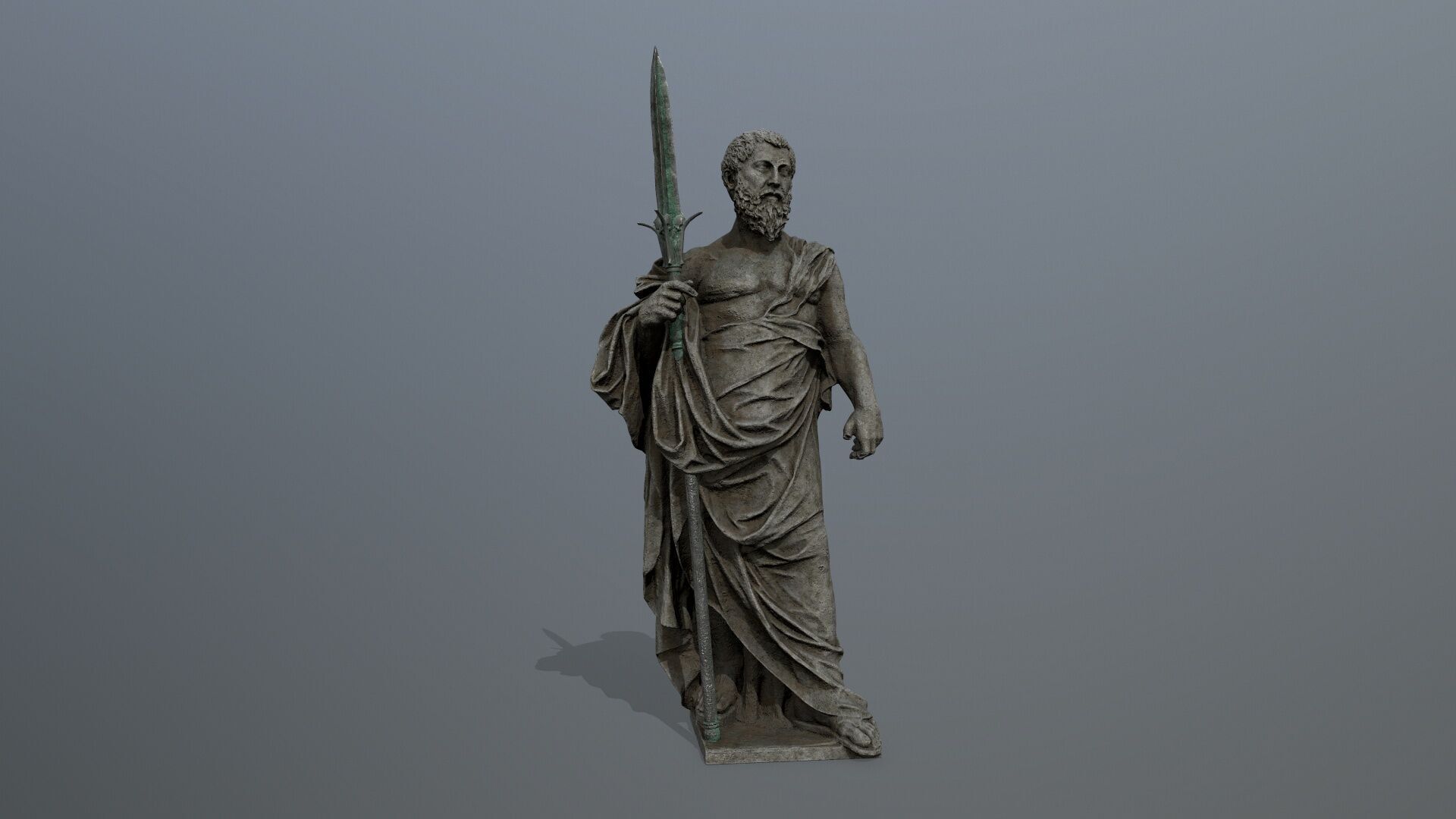 Man Statue 2 Low-poly 3D model_12