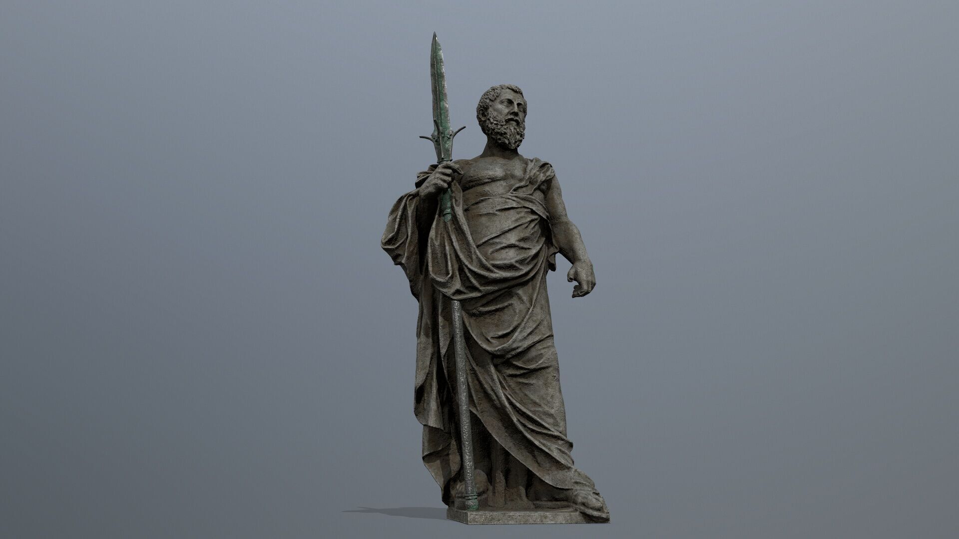 Man Statue 2 Low-poly 3D model_2