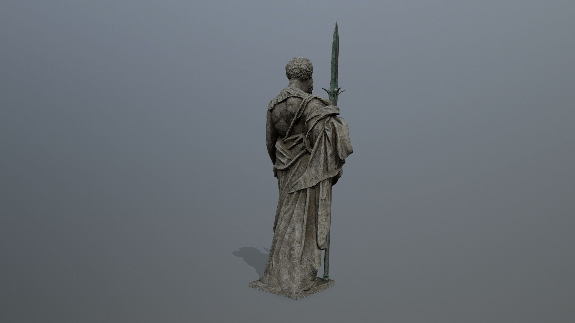 Man Statue 2 Low-poly 3D model_8