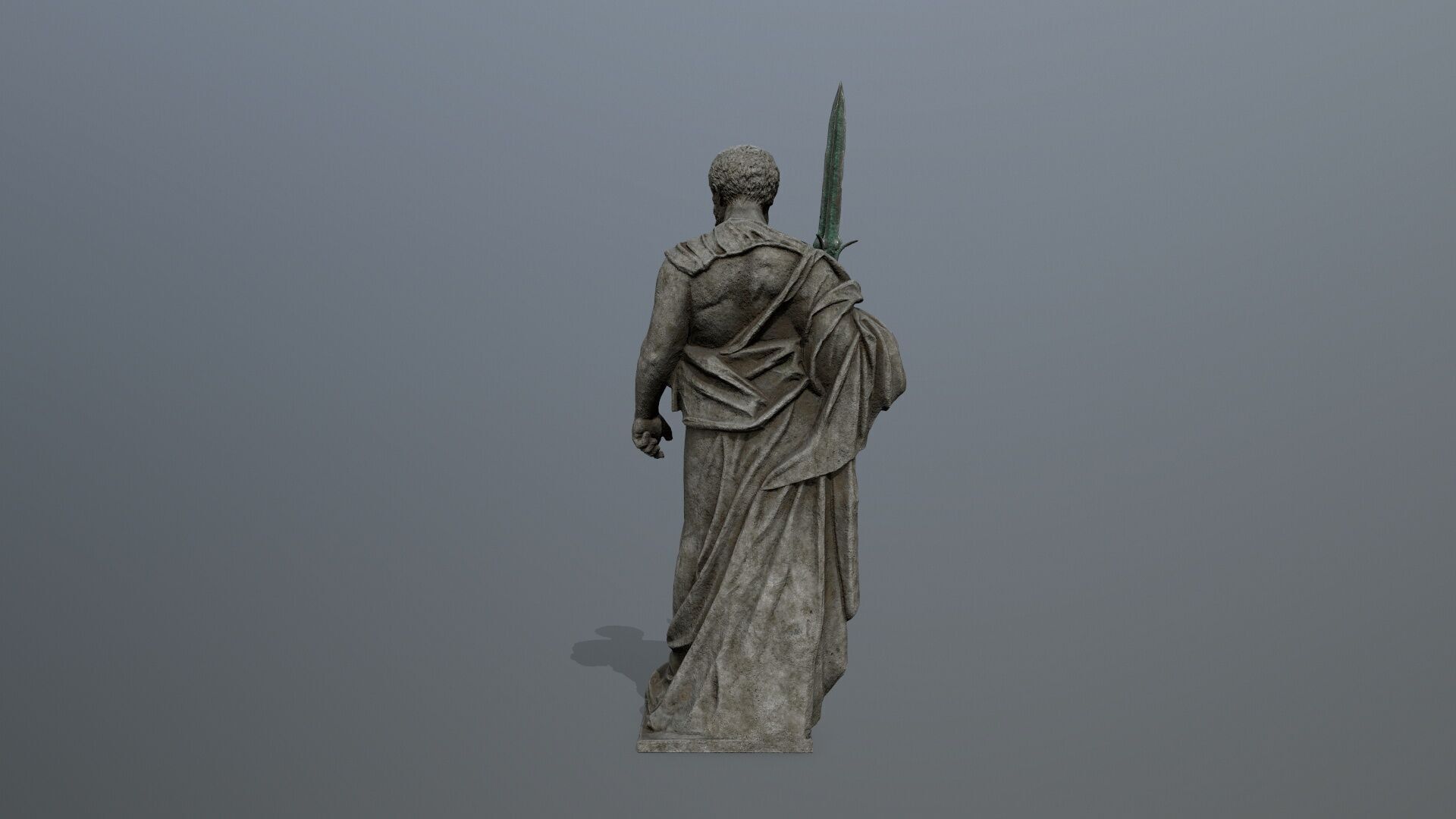 Man Statue 2 Low-poly 3D model_9