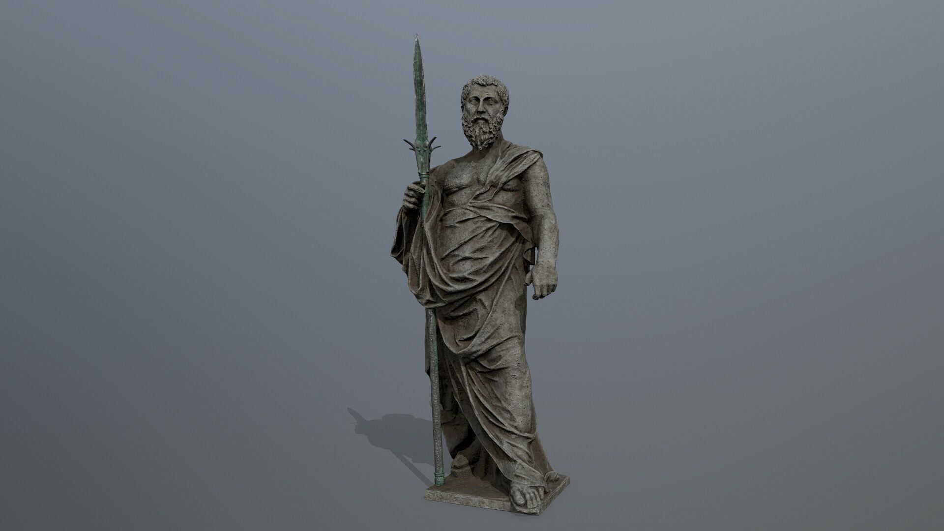 Man Statue 2 Low-poly 3D model_4