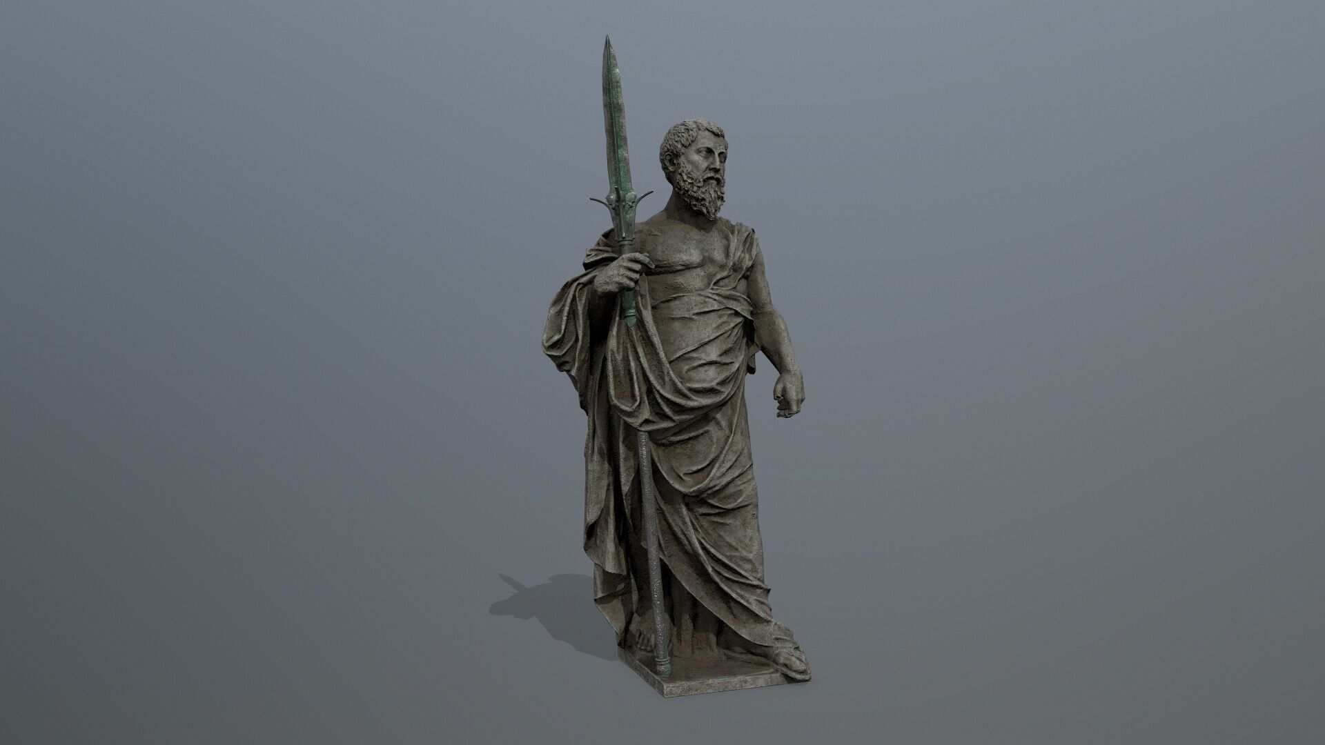 Man Statue 2 Low-poly 3D model_5