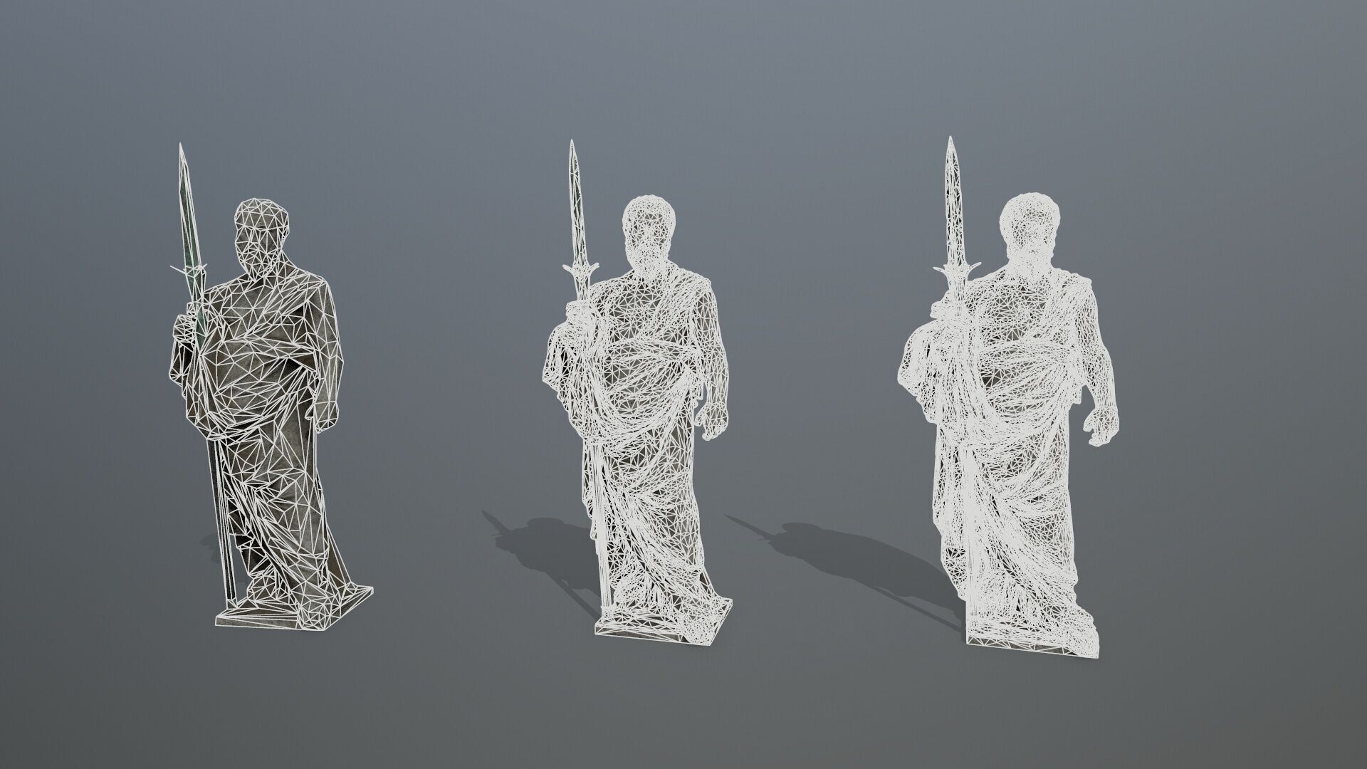 Man Statue 2 Low-poly 3D model_15