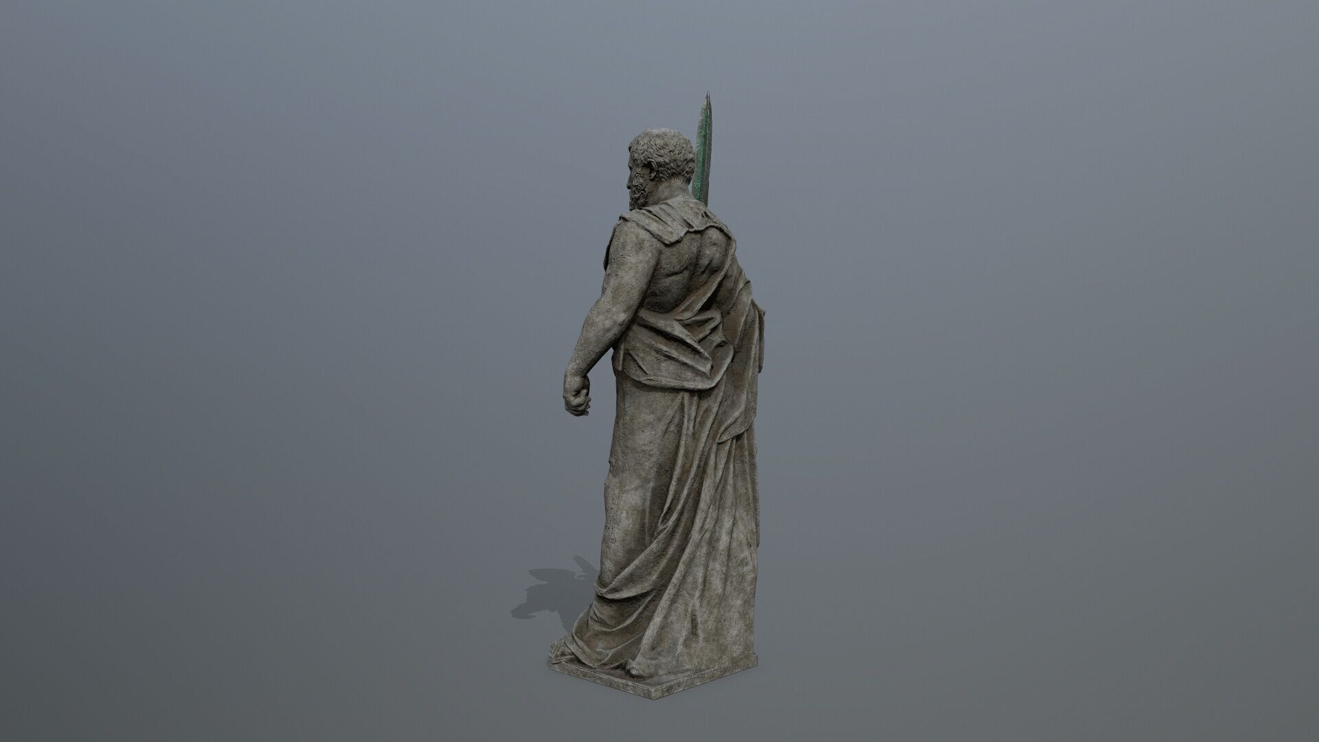 Man Statue 2 Low-poly 3D model_10