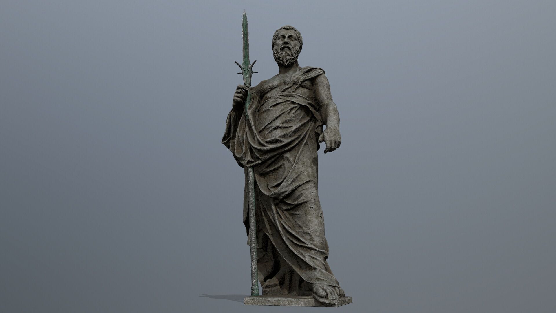 Man Statue 2 Low-poly 3D model_1