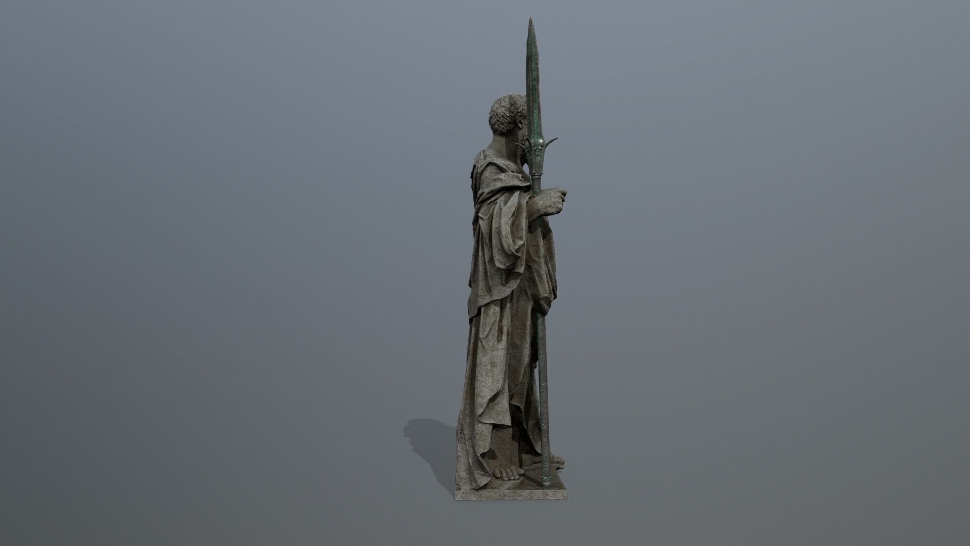 Man Statue 2 Low-poly 3D model_7