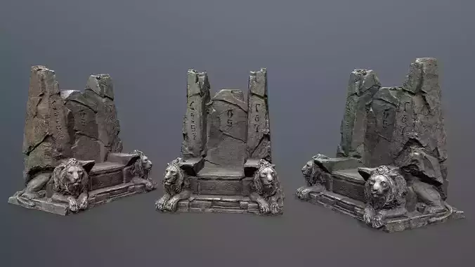 Lion Stone Throne