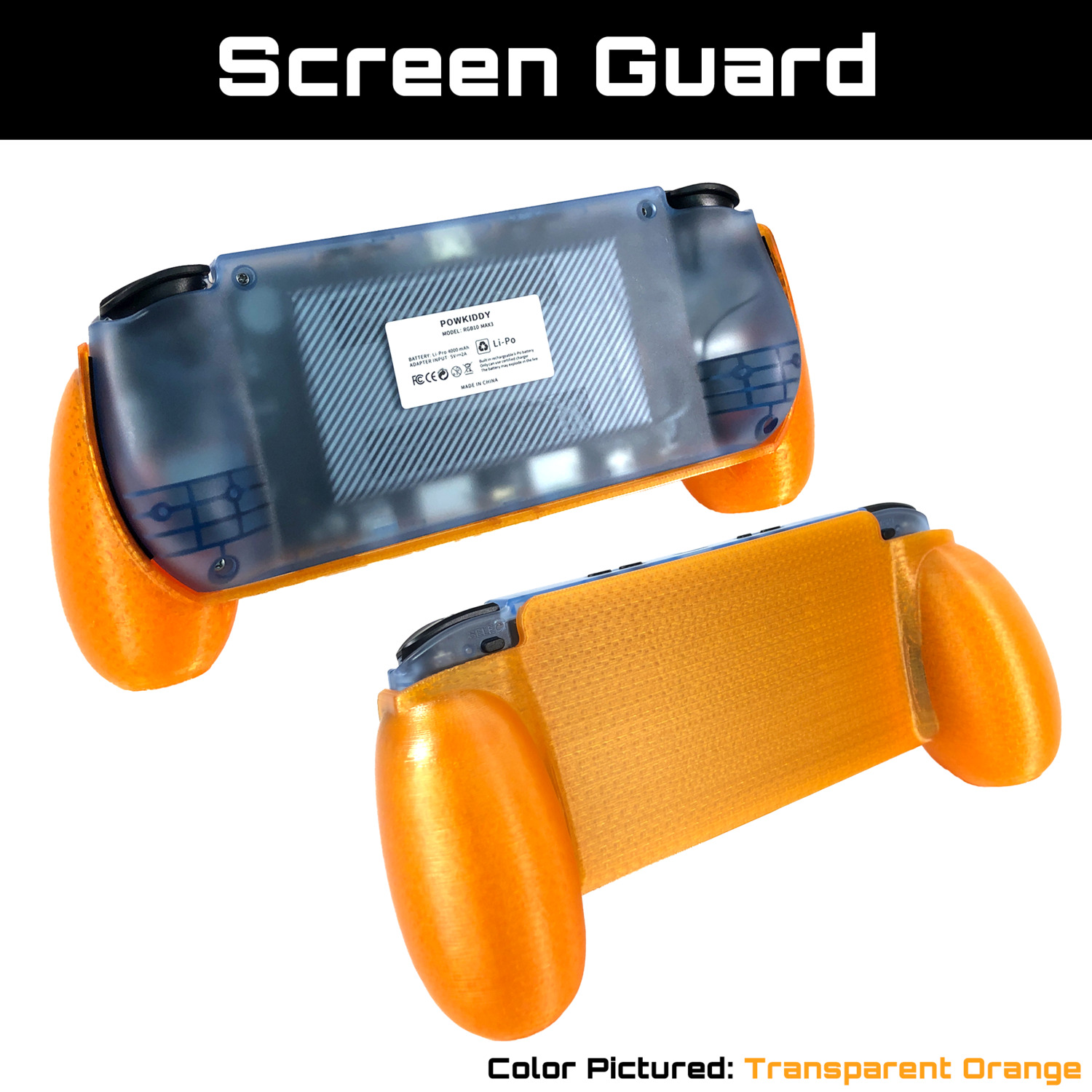 Powkiddy RGB10MAX3 Comfort Grip Case and Screen Guard 3D print model_9