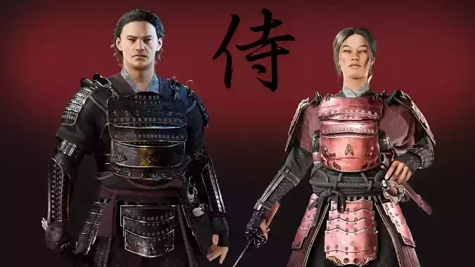 Samurai package 3D Model Collection