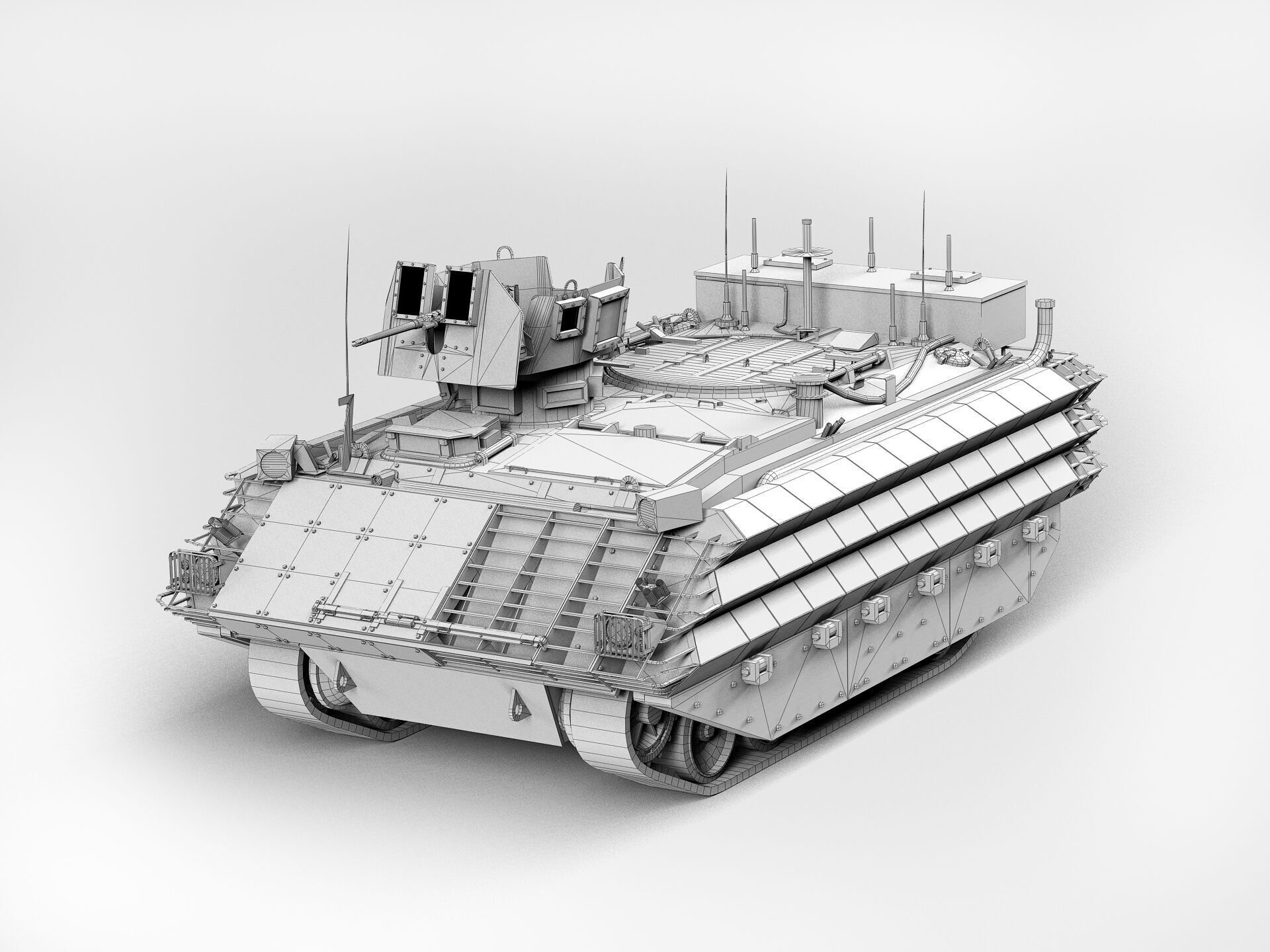 FV432 Bulldog Low-poly 3D model_12