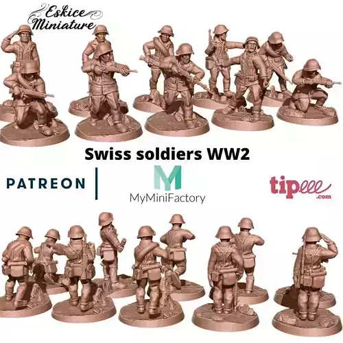Swiss infantry squad ww2 - 28mm
