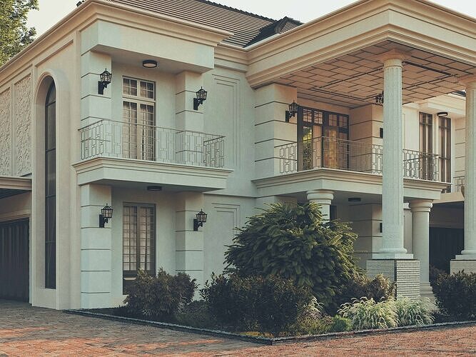 CH 41 VILLA SKETCHUP VRAY RENDER REFERENCE FILE 3D model 4