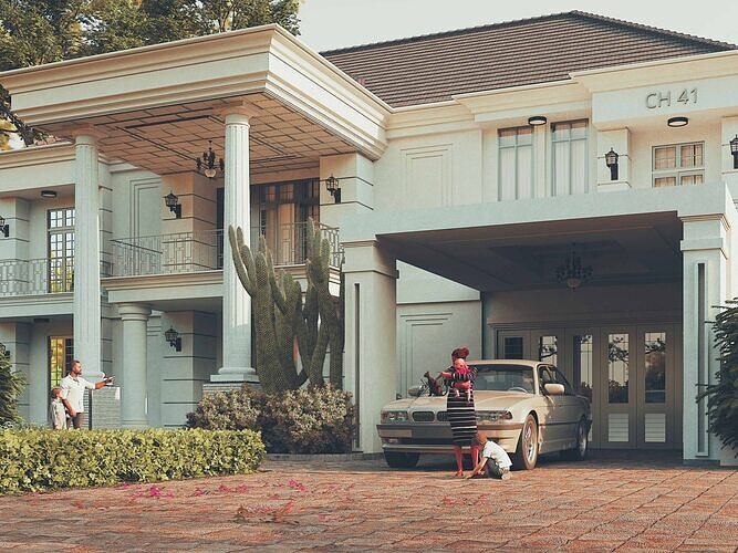 CH 41 VILLA SKETCHUP VRAY RENDER REFERENCE FILE 3D model 3