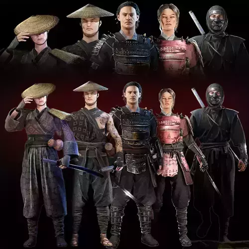 Asian warrior package 3D Model Collection