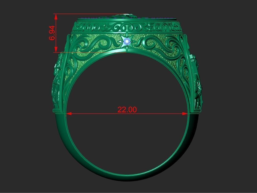 A MAN S RING WITH THE IMAGE OF THE VIRGIN 3D print model_3