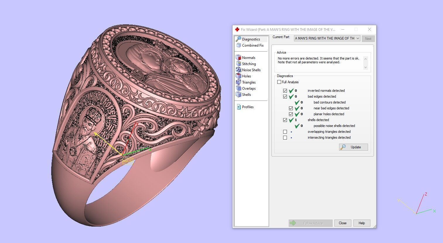 A MAN S RING WITH THE IMAGE OF THE VIRGIN 3D print model_12