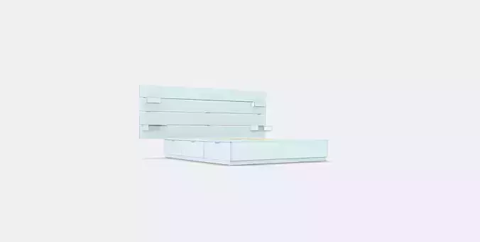 NORDLI Bed frame w storage and headboard