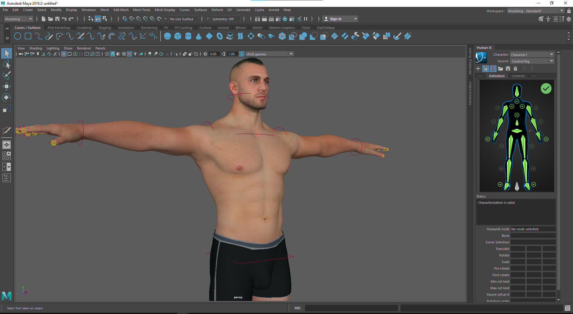 Advanced Realistic Base Game Character Rig Low-poly 3D model_18