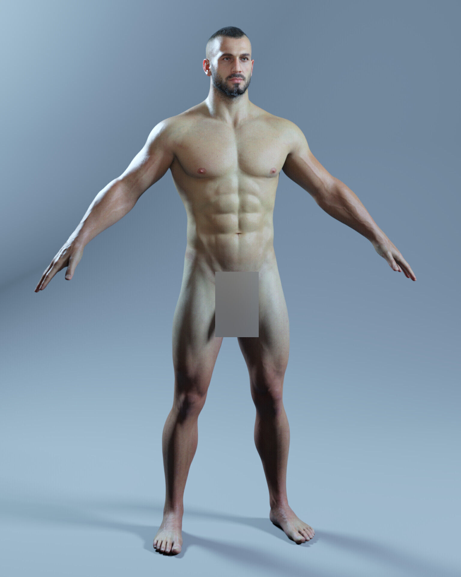 Advanced Realistic Base Game Character Rig Low-poly 3D model_19