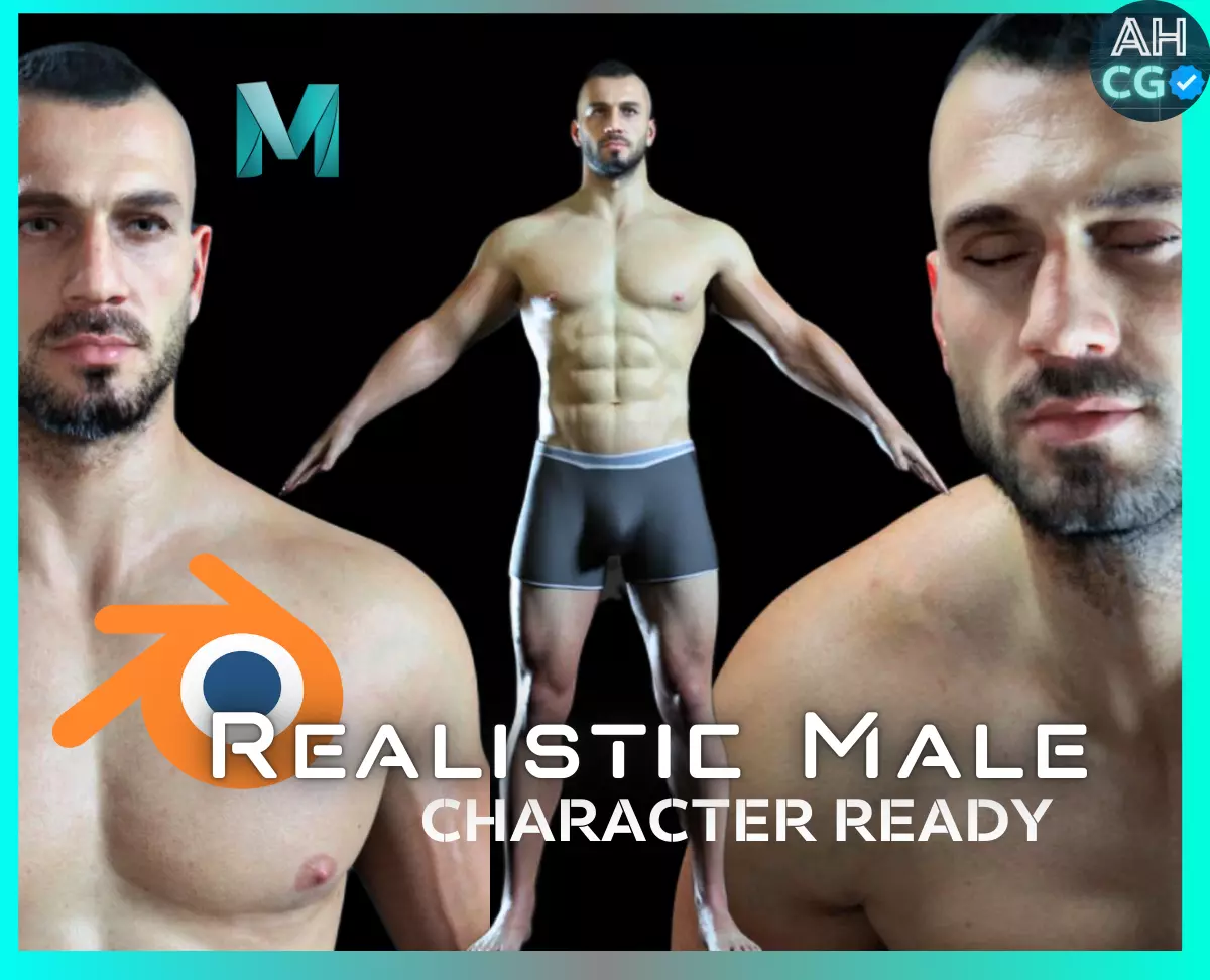 Advanced Realistic Base Game Character Rig Low-poly 3D model_0