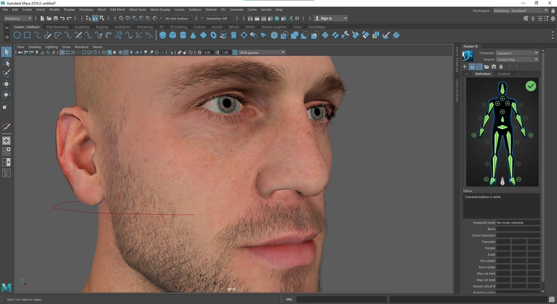 Advanced Realistic Base Game Character Rig Low-poly 3D model_17
