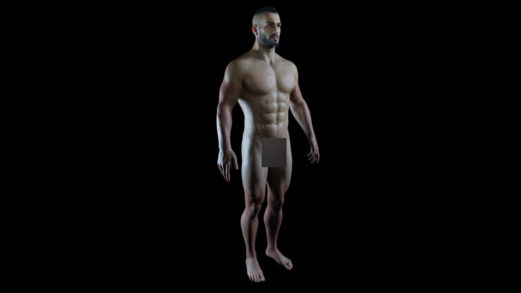 Advanced Realistic Base Game Character Rig Low-poly 3D model_4