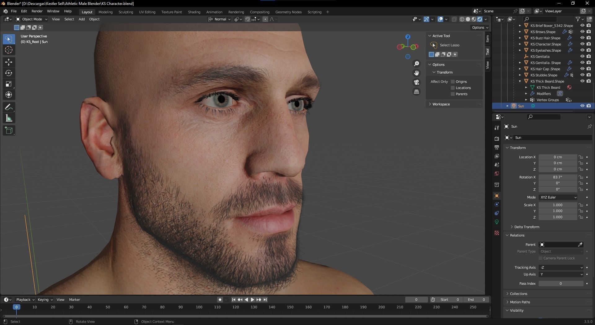 Advanced Realistic Base Game Character Rig Low-poly 3D model_14