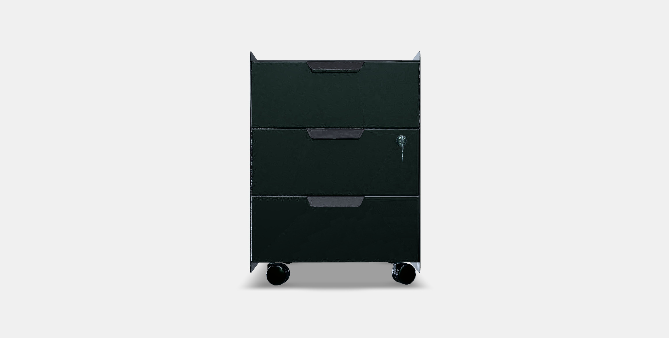 TROTTEN Drawer unit w 3 drawers on castors Low-poly 3D model_9
