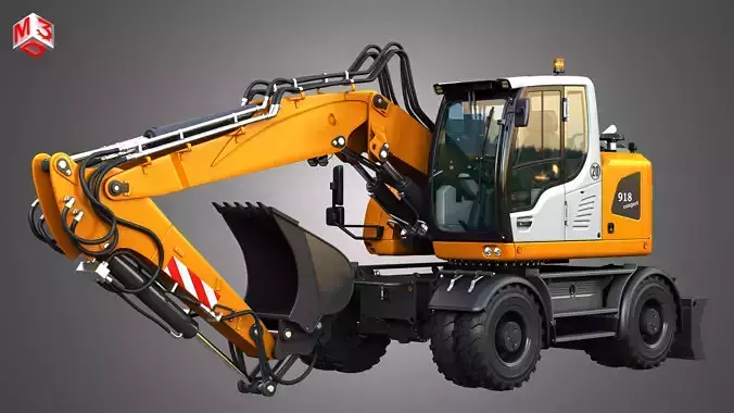 A918 Compact Litronic - Wheeled Excavator 3D model