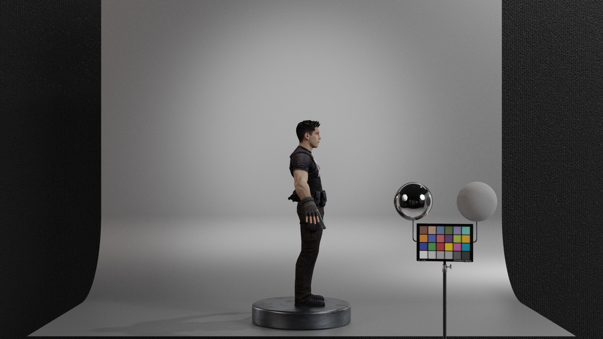 The Punisher Low-poly 3D model_3