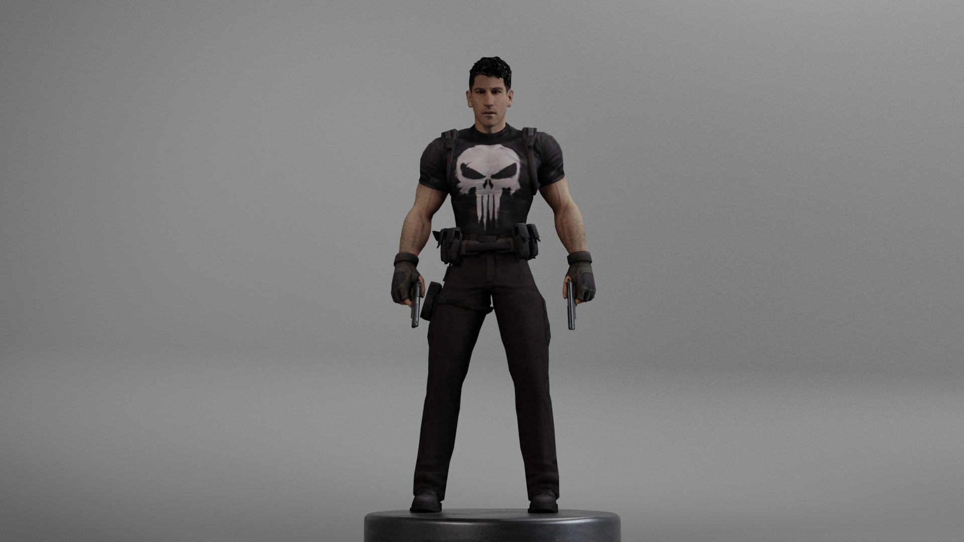 The Punisher Low-poly 3D model_17