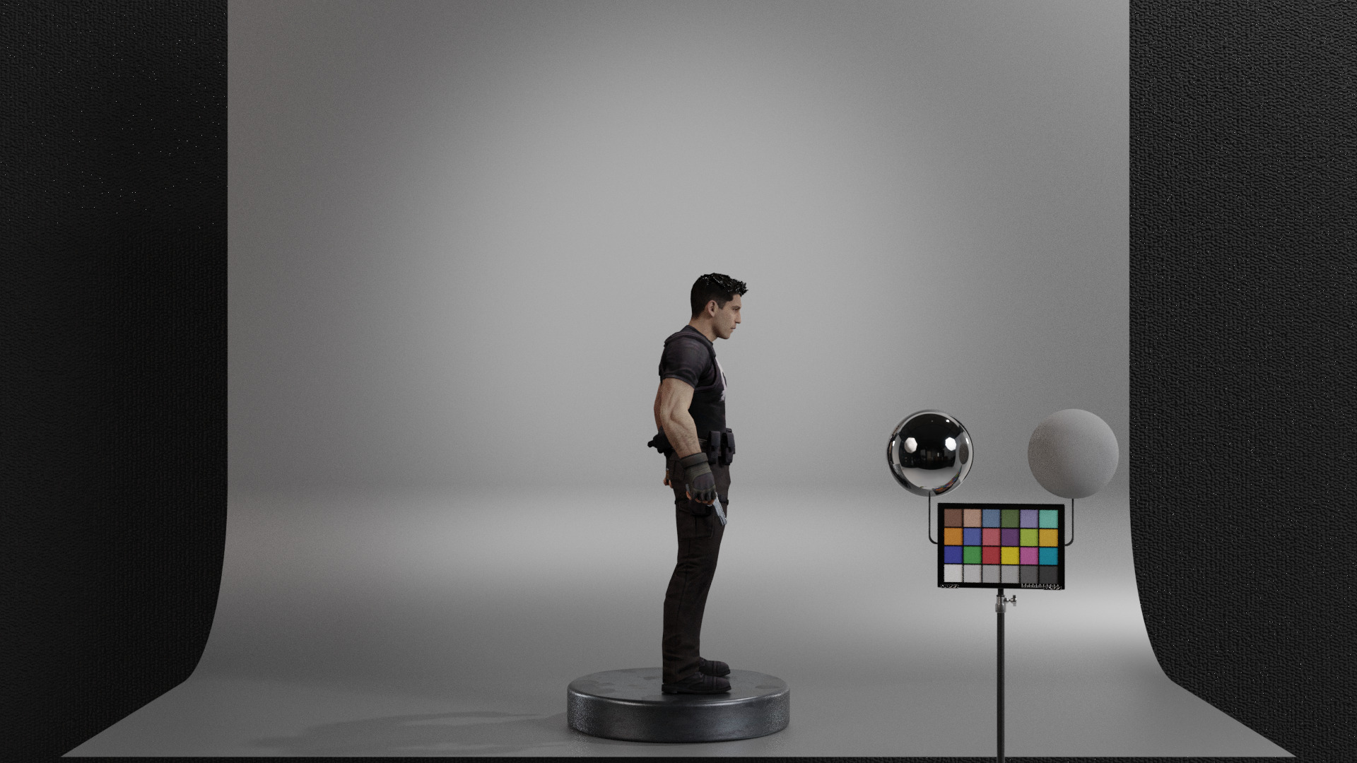 The Punisher Low-poly 3D model_11