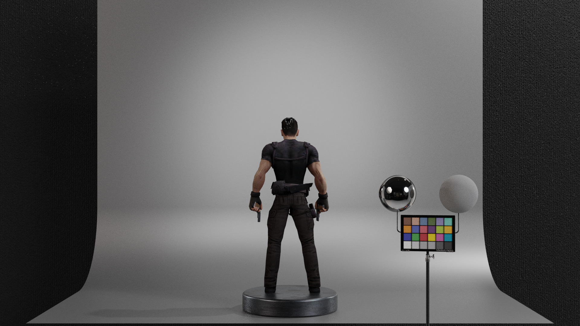 The Punisher Low-poly 3D model_13
