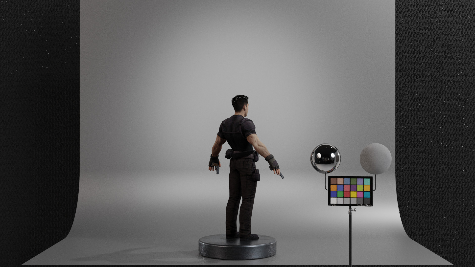 The Punisher Low-poly 3D model_4