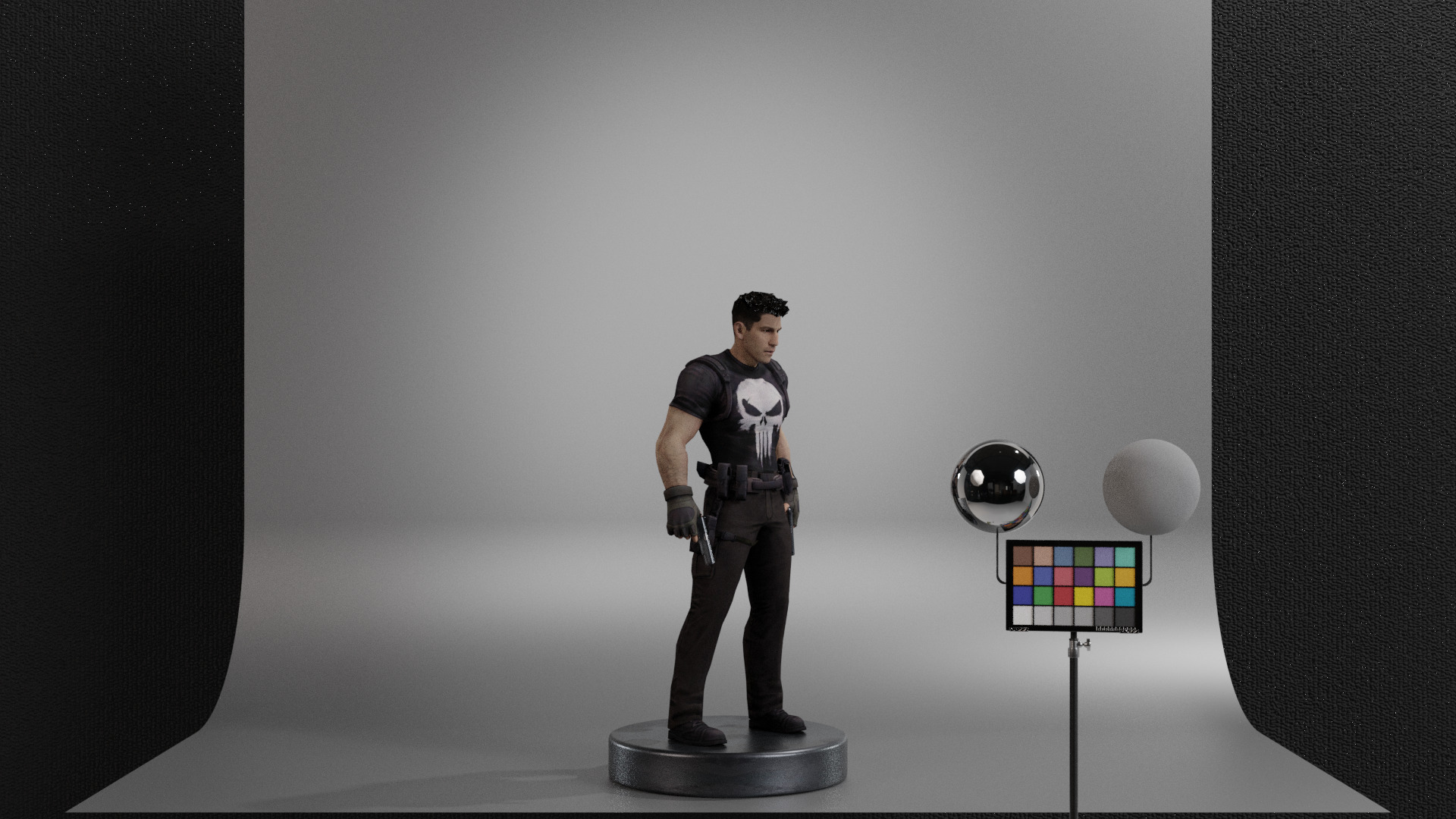 The Punisher Low-poly 3D model_10