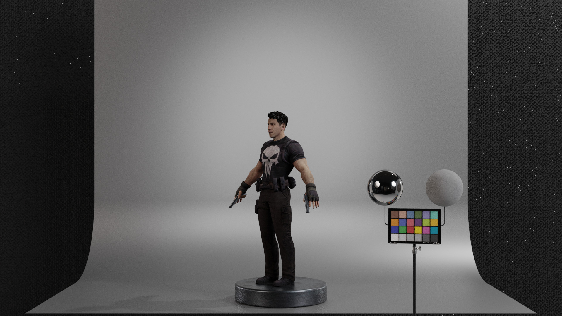 The Punisher Low-poly 3D model_8
