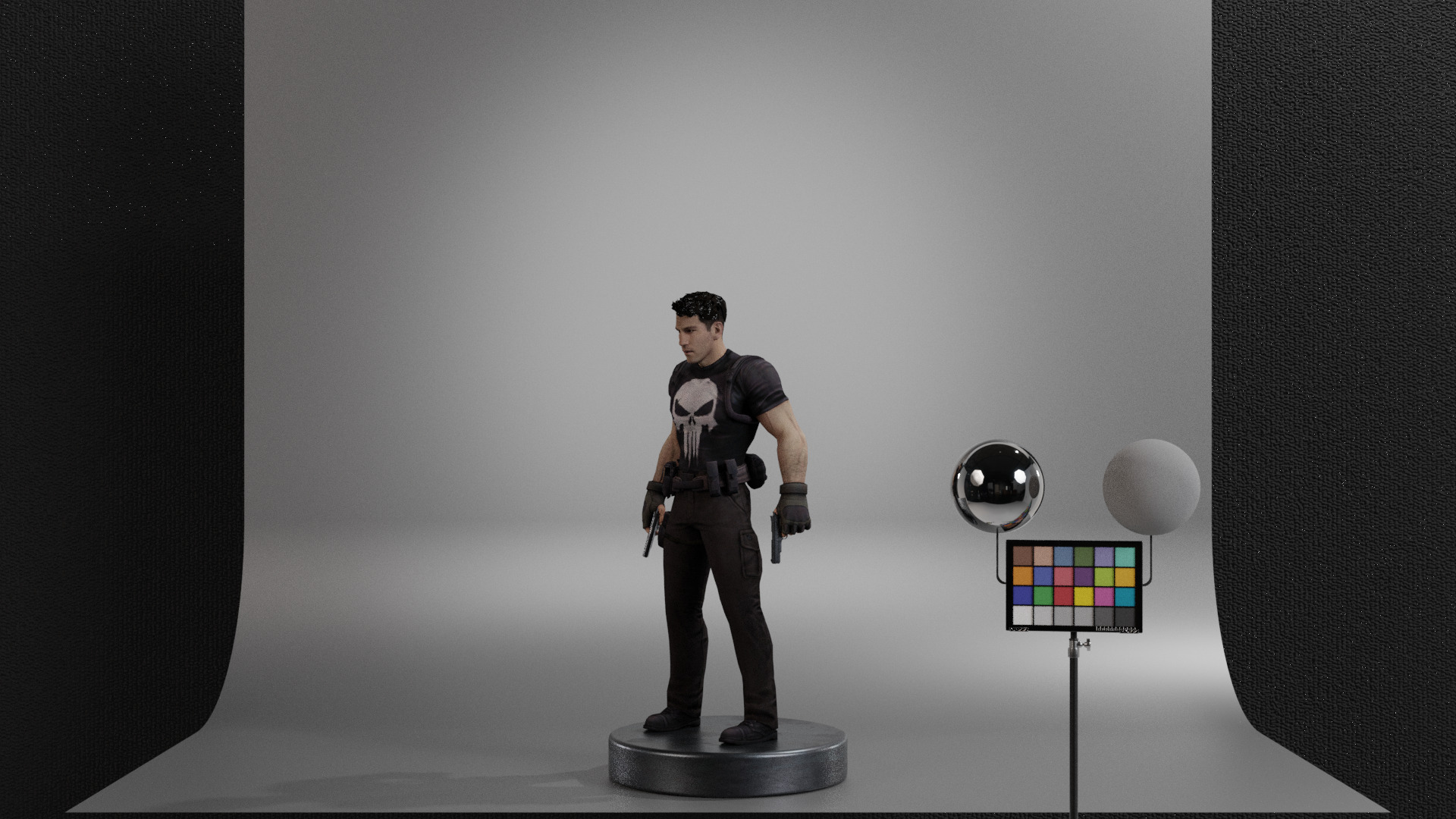 The Punisher Low-poly 3D model_16