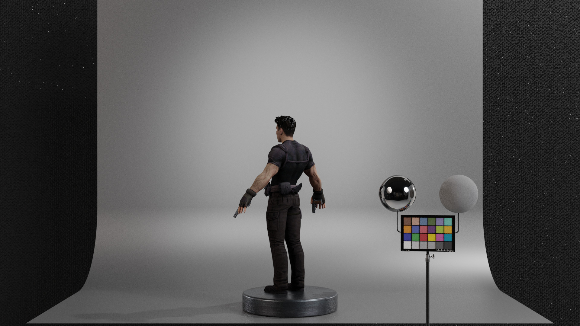 The Punisher Low-poly 3D model_6
