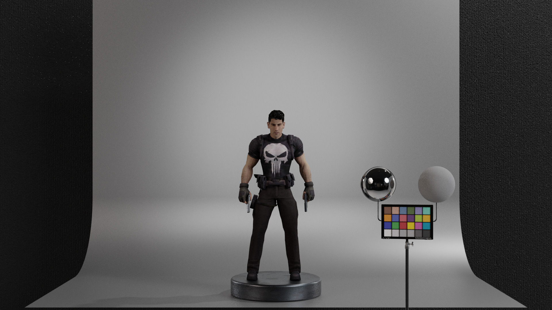 The Punisher Low-poly 3D model_9