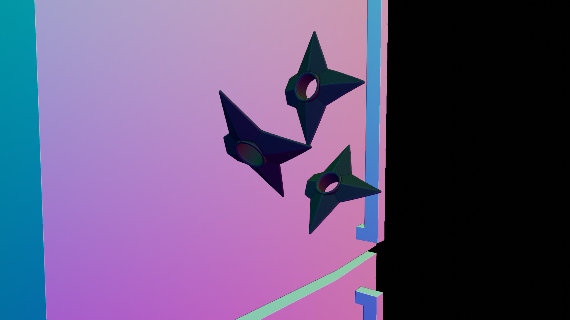 Shuriken fridge magnet 3D print model_7