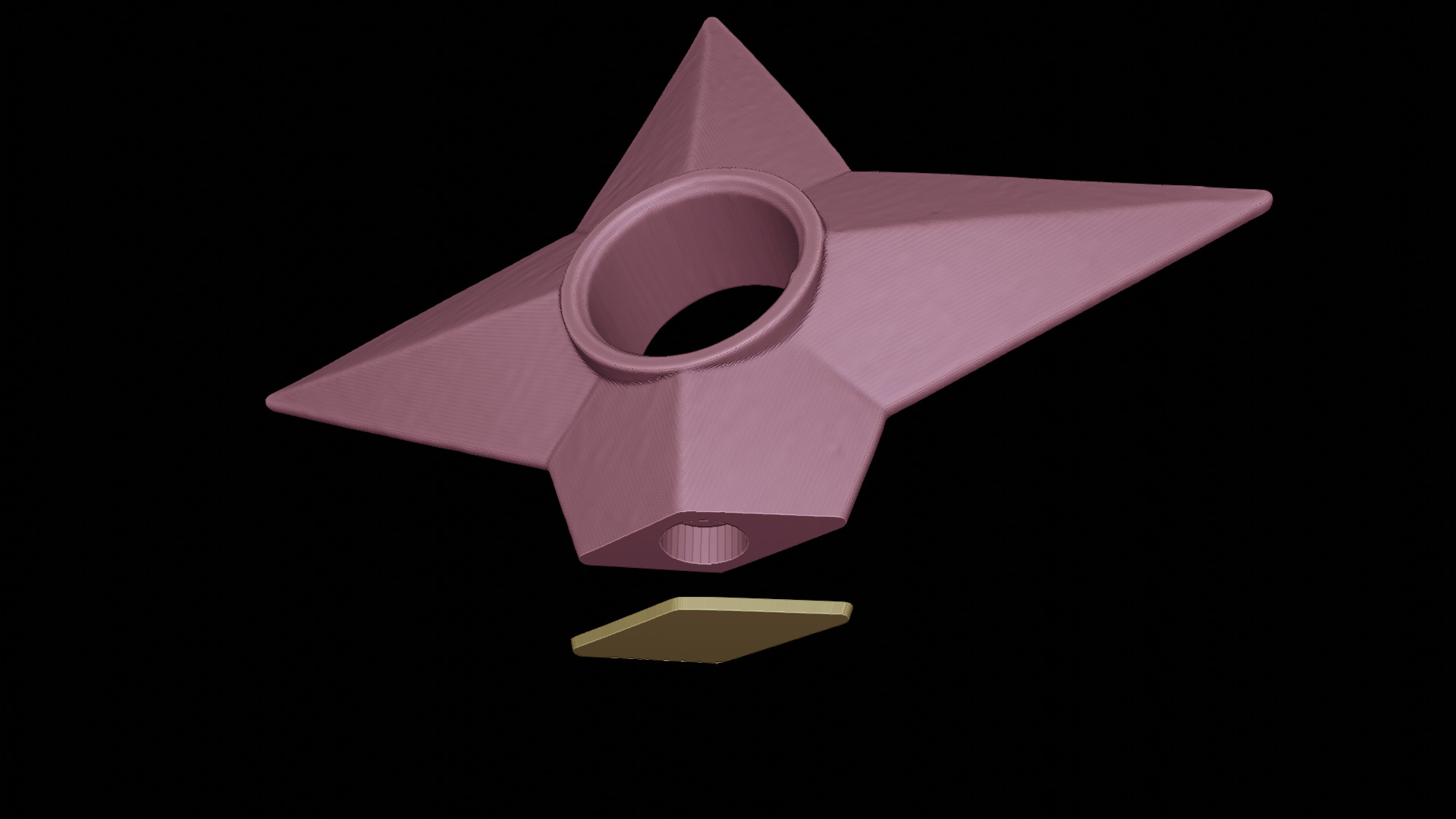 Shuriken fridge magnet 3D print model_3
