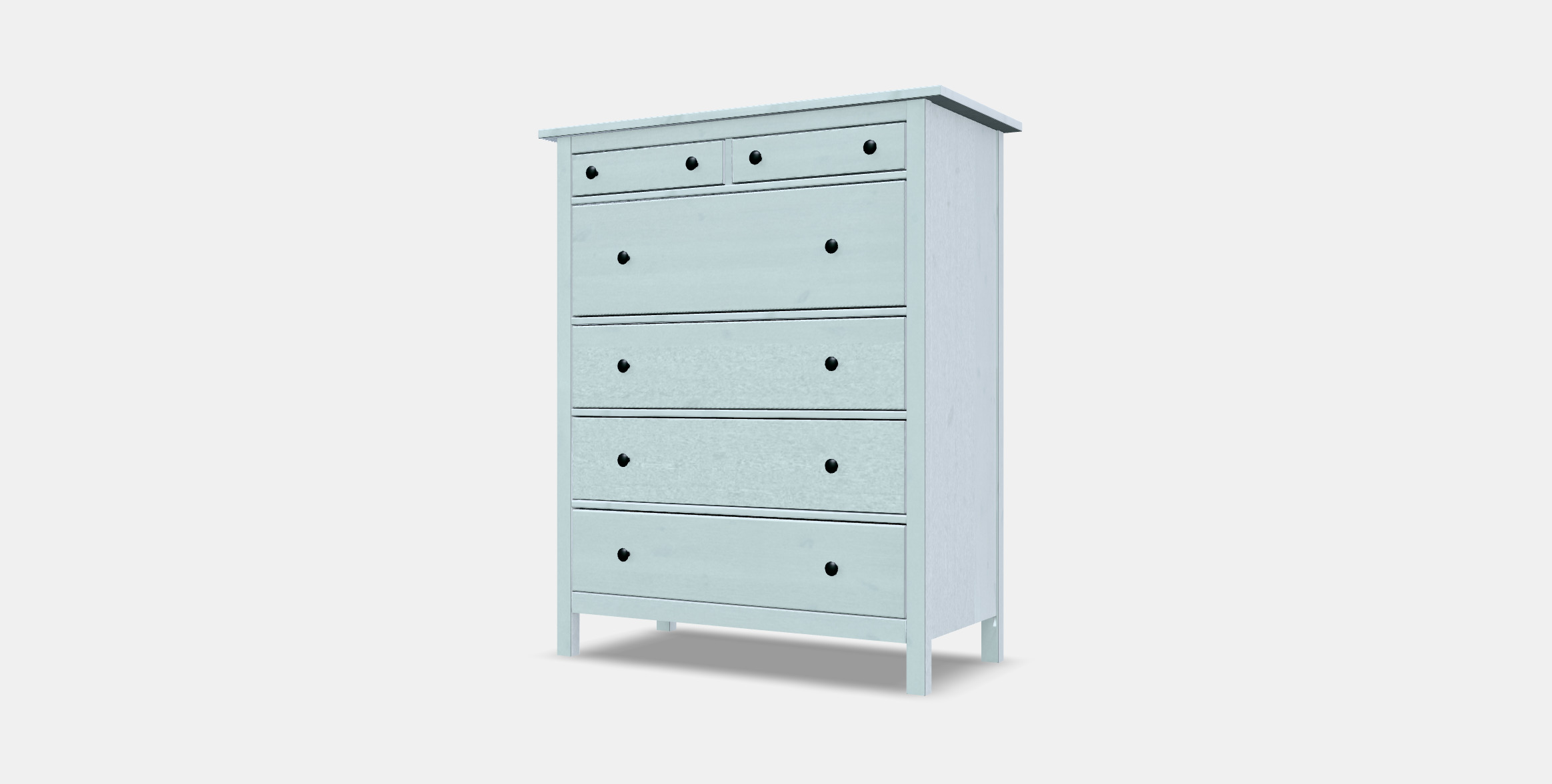 HEMNES chest of drawers with 6 drawers Low-poly 3D model_8