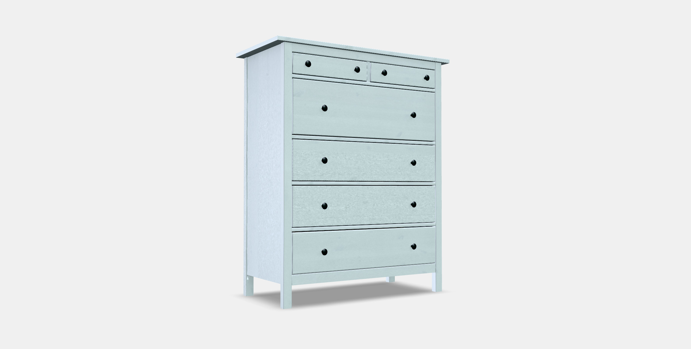 HEMNES chest of drawers with 6 drawers Low-poly 3D model_2