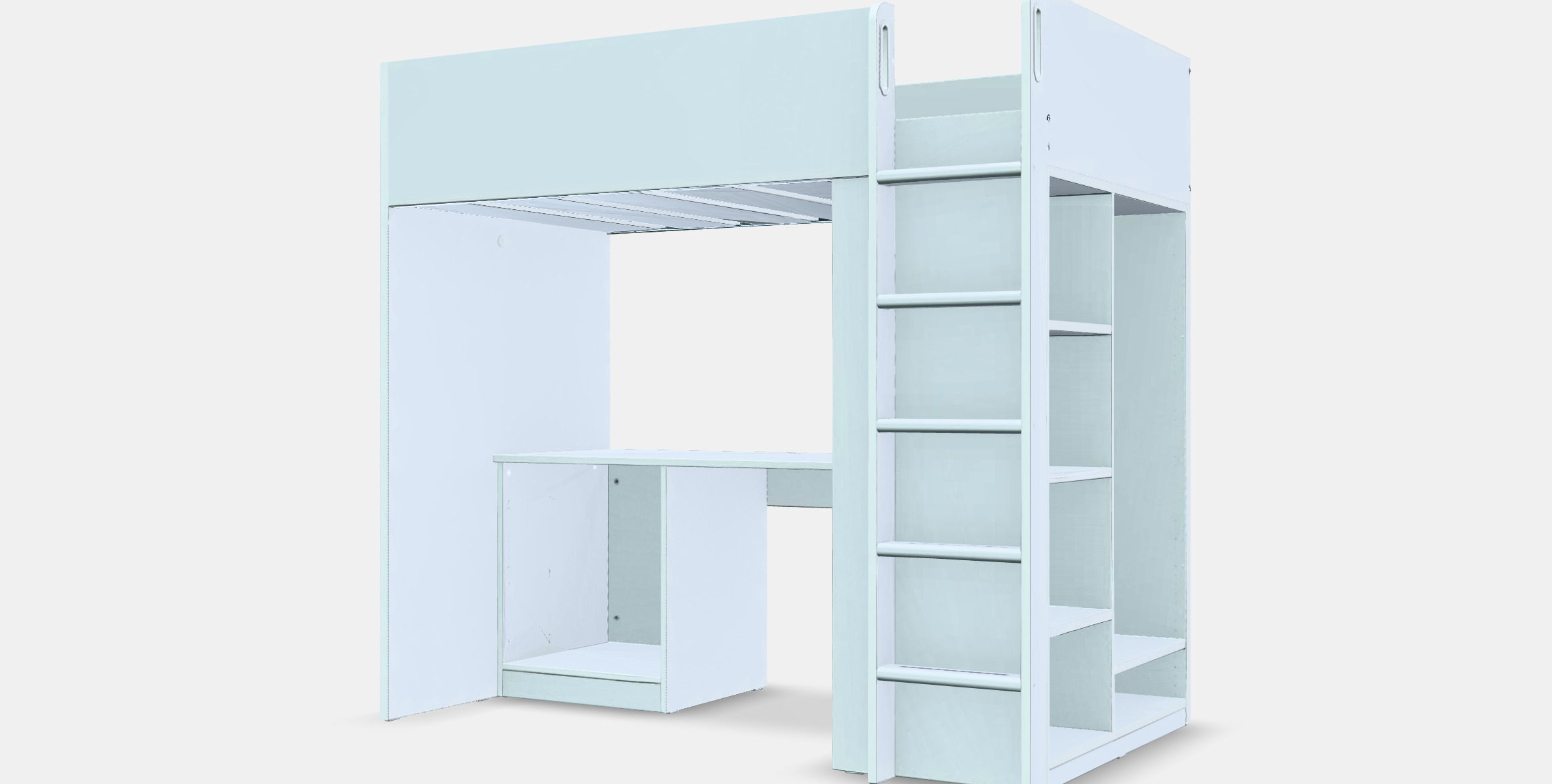 SMASTAD bunk bed - workstation - storage Low-poly 3D model_13