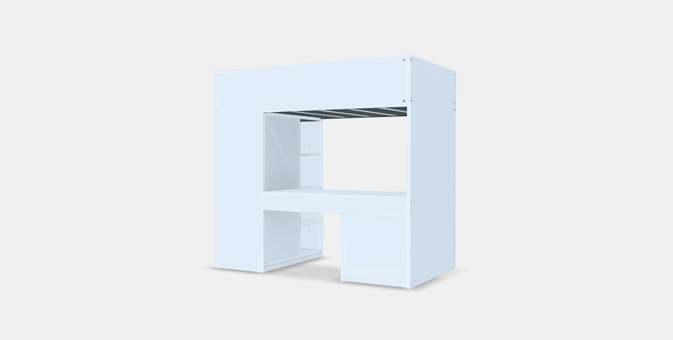SMASTAD bunk bed - workstation - storage Low-poly 3D model_5