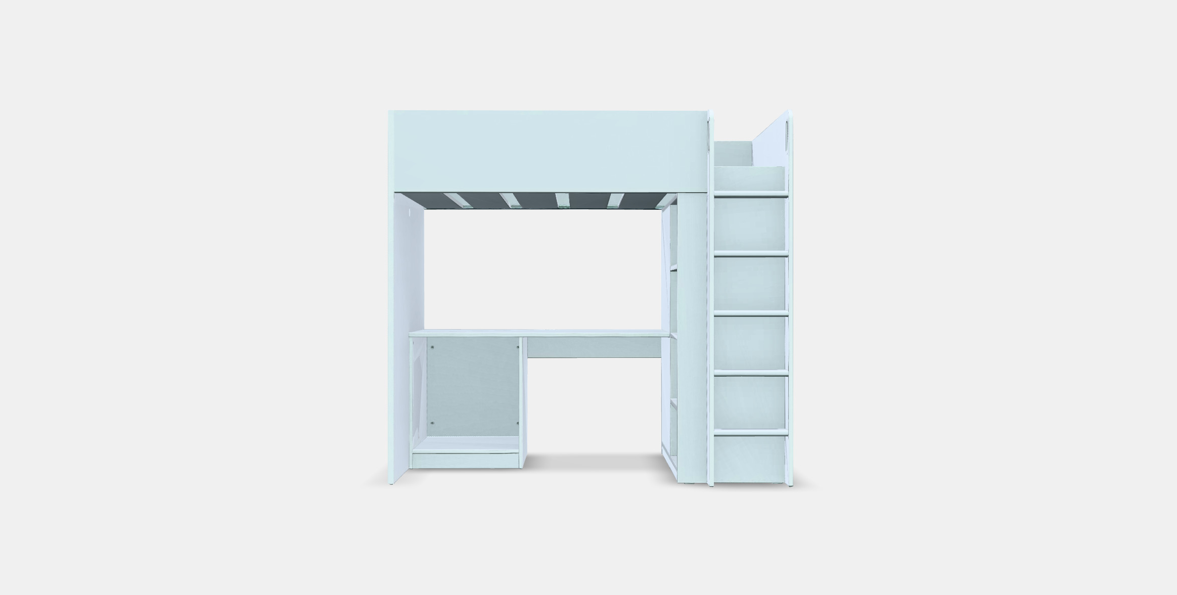 SMASTAD bunk bed - workstation - storage Low-poly 3D model_9