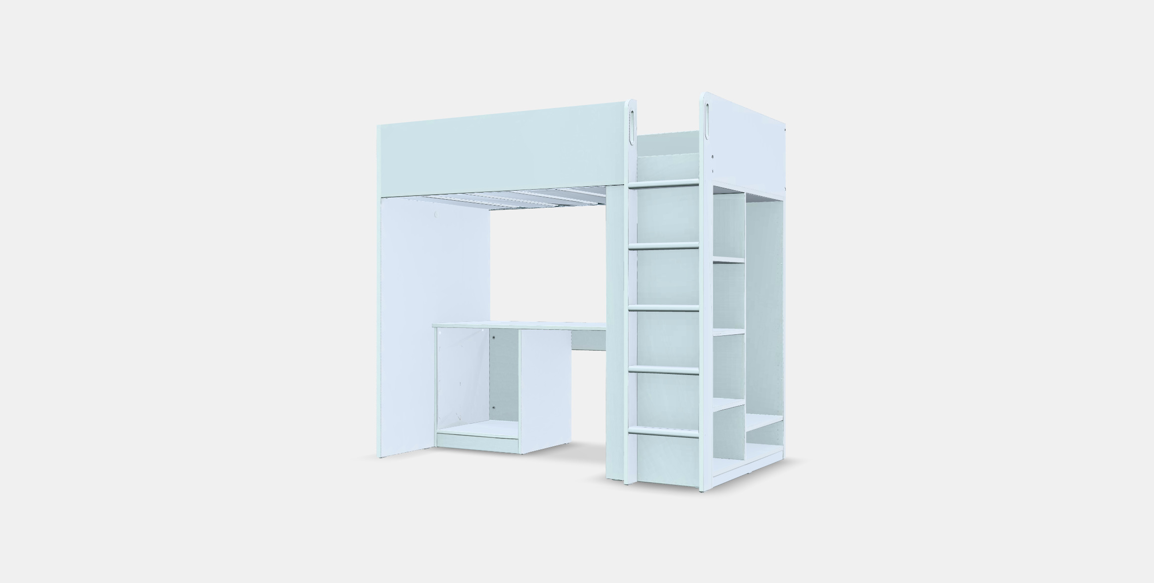 SMASTAD bunk bed - workstation - storage Low-poly 3D model_12